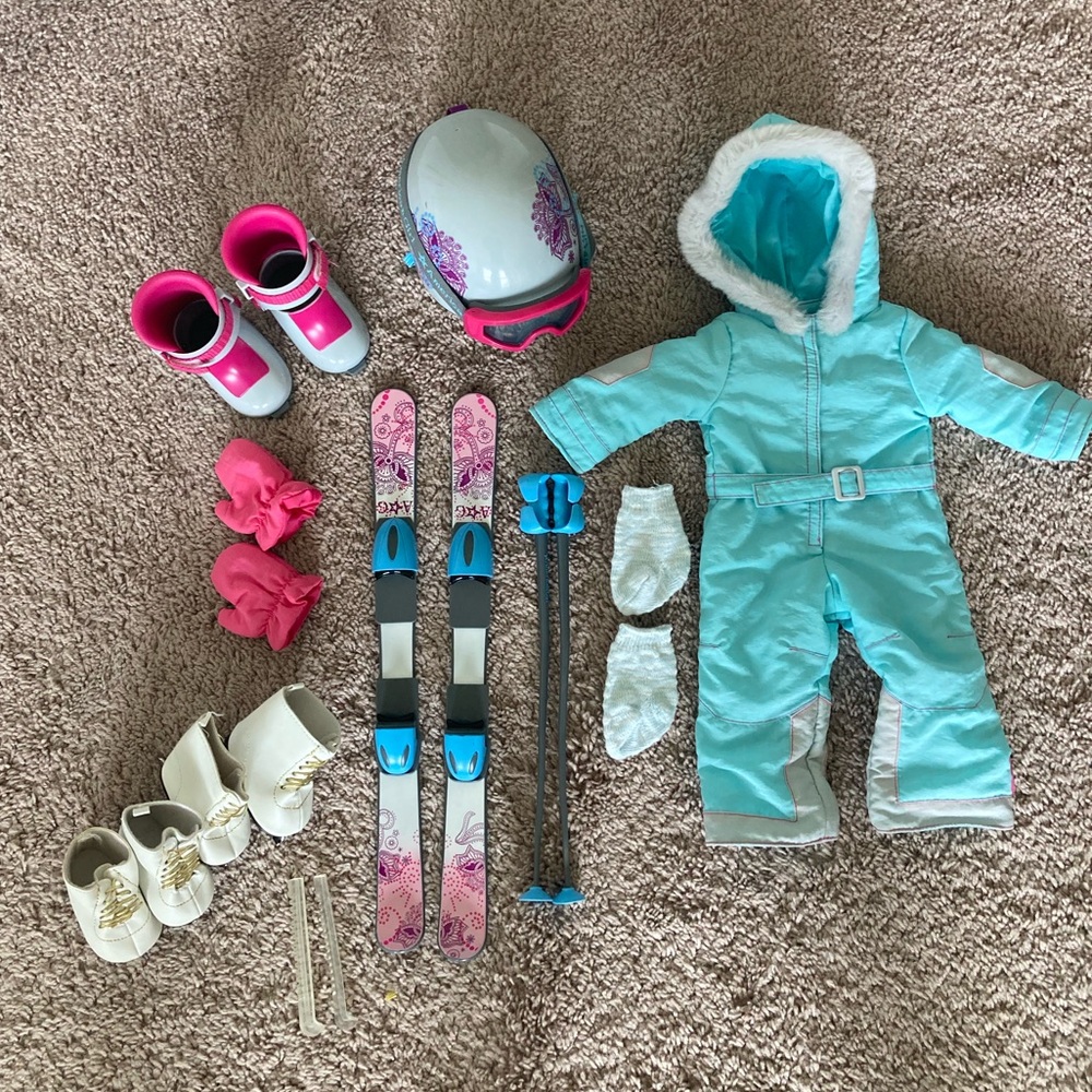 American Girl Accessories Outfits Ski and Ice Skate Set